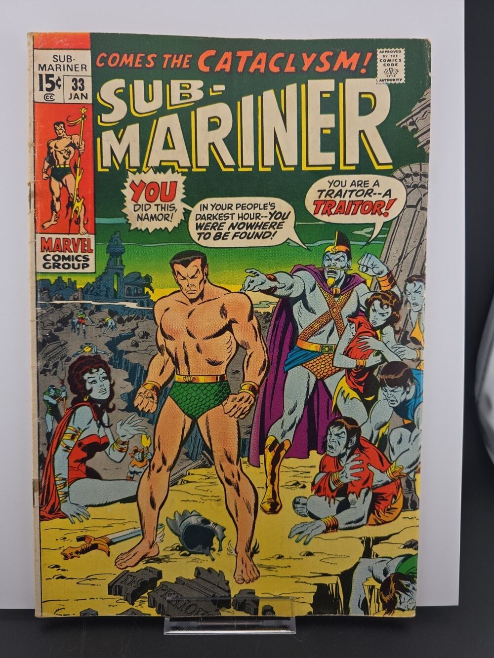 SUB-MARINER #33 (Marvel 1971) 1st Namora since Golden Age & Submariner # 43 